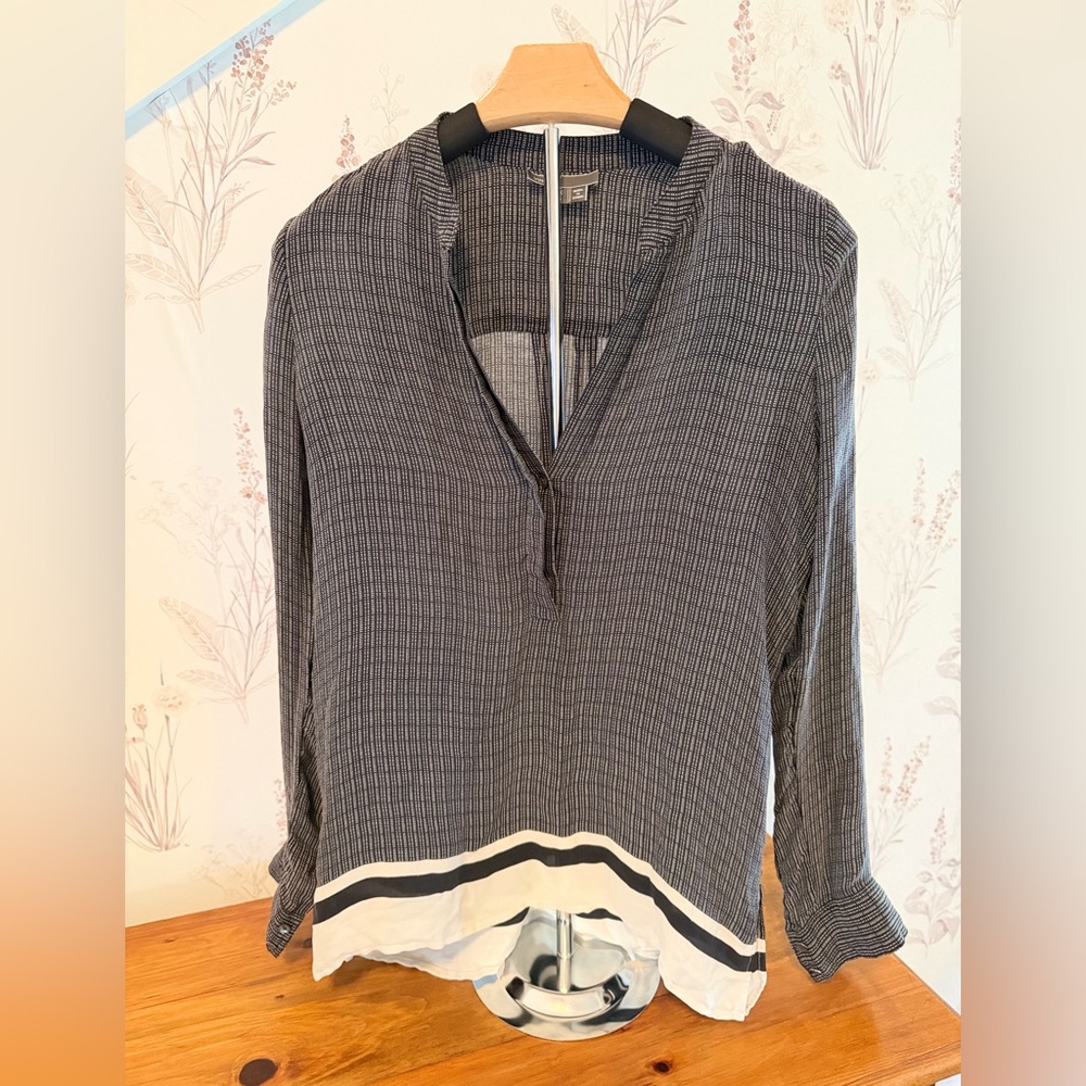 Women’s VINCE Silk High Low Blouse Size S